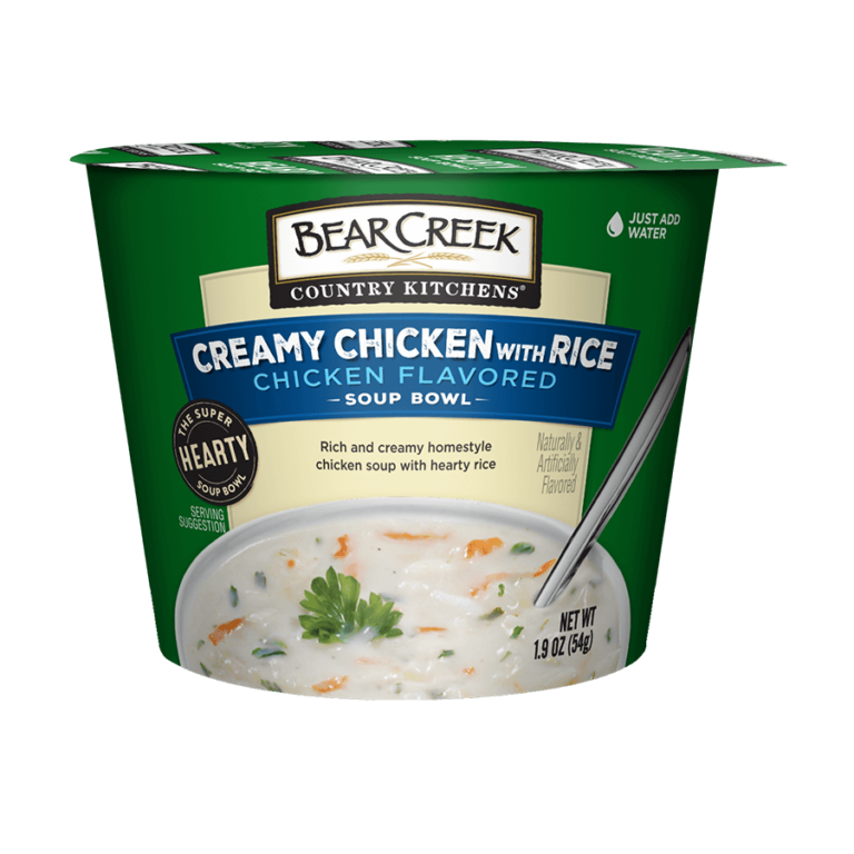 Bear Creek Country Kitchens Creamy Chicken with Rice Soup Bowl, ready-to-eat.