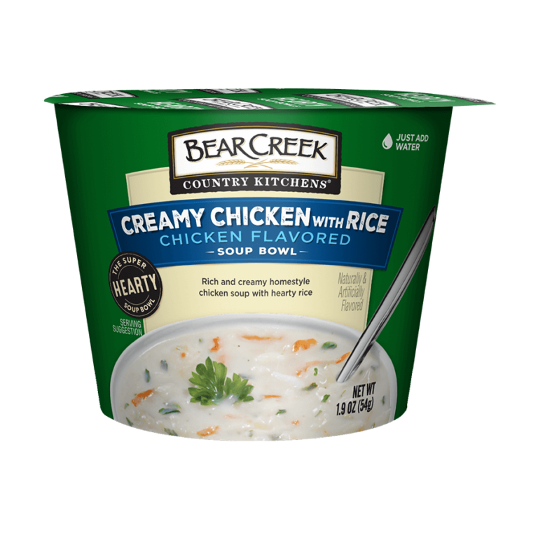 Bear Creek Country Kitchens Creamy Chicken with Rice Soup Bowl, ready-to-eat.