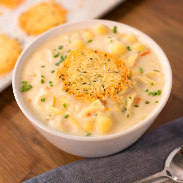 Creamy Chicken Soup with Parmesan Crisps - Bear Creek